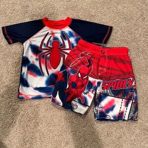 Boys Spiderman Swim Set-XS